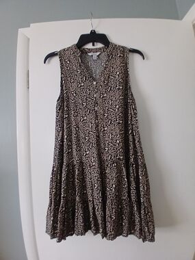 Nine West Black and Cream Animal-Print Blouse